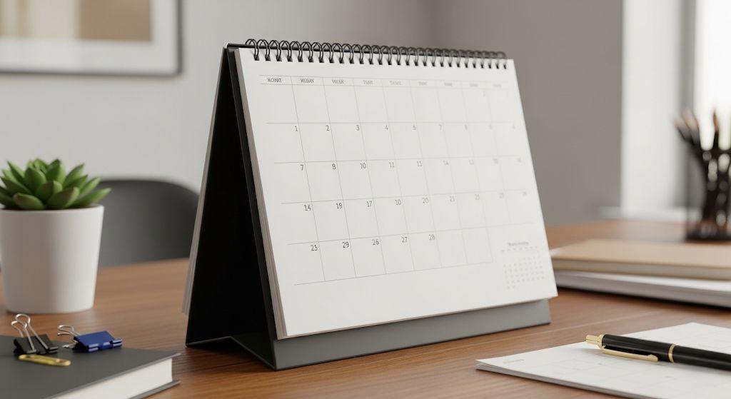 ukuran kalender meja