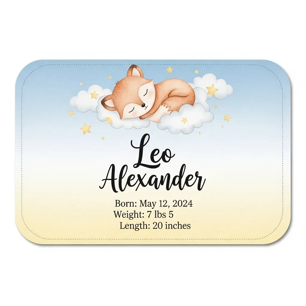 ukuran kartu nama bayi